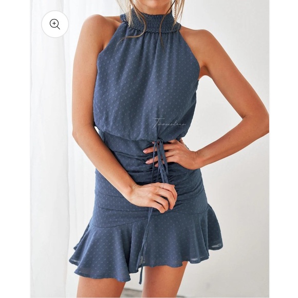 Lady Black Tie PIP DRESS - STEEL BLUE - Picture 3 of 5